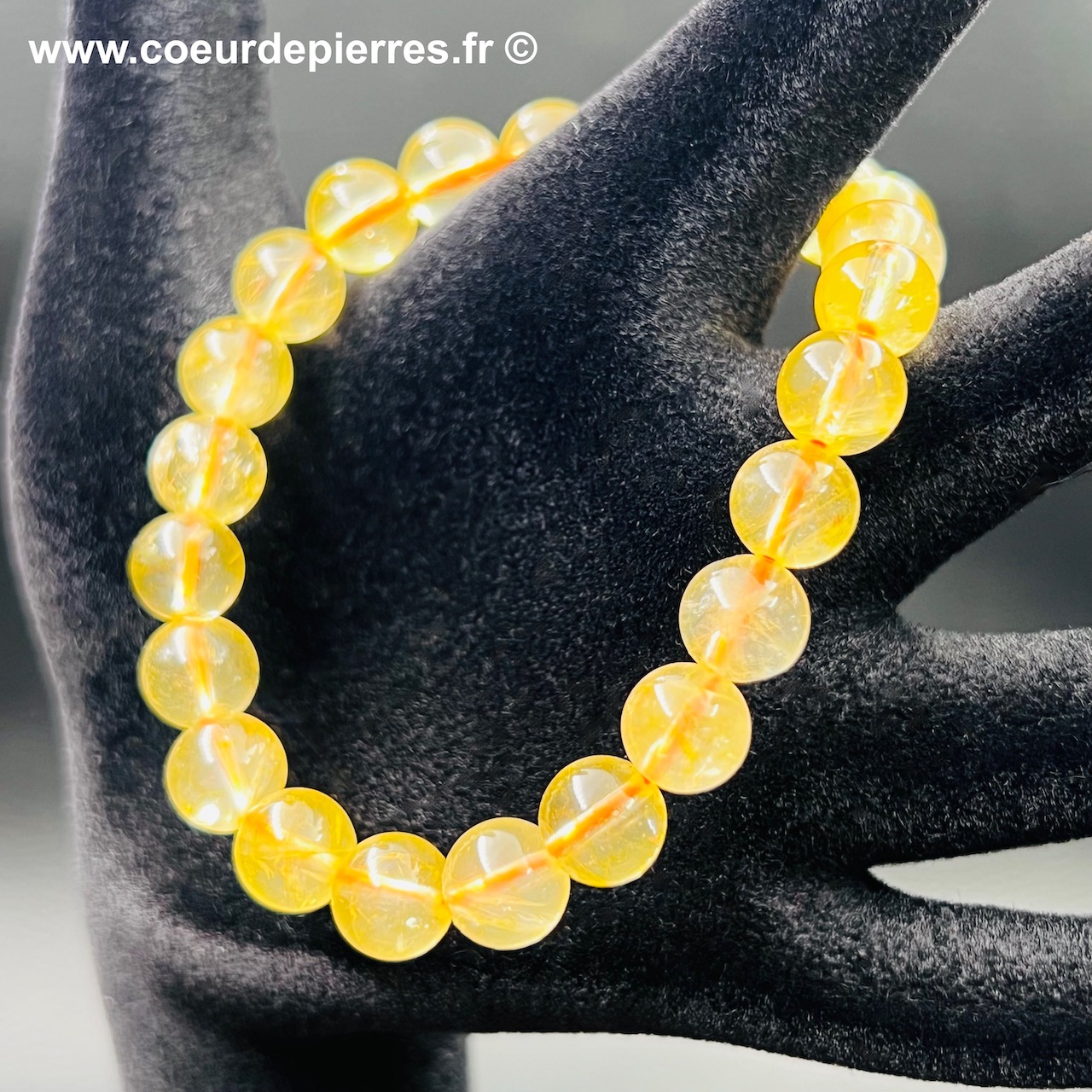 Bracelet citrine de Madagascar « perles de 8 mm »
