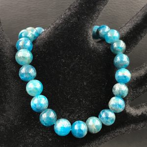 Bracelet en apatite bleue de Madagascar « perles de 8 mm »