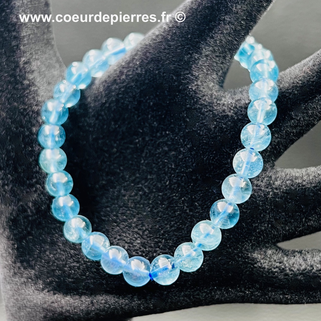 Bracelet en fluorite bleue de Chine « perles de 6mm »
