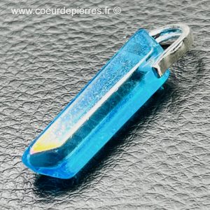Pendentif cristal de roche aqua-aura (réf aa6)