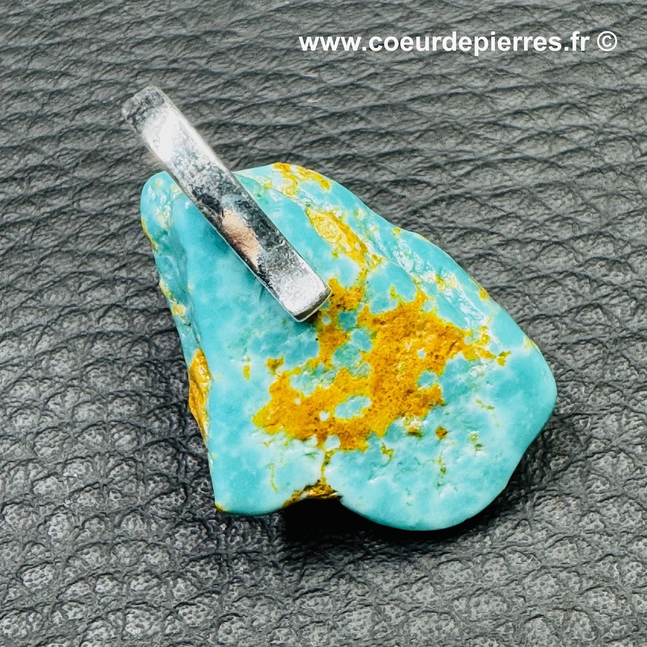 Pendentif Turquoise D'Arizona En Argent 925 - Pierre Naturelle Bleue, Neuf Sans Emballage
