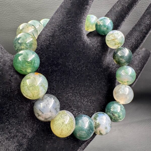 Bracelet en Agate Mousse "perles 10 mm" – Image 2