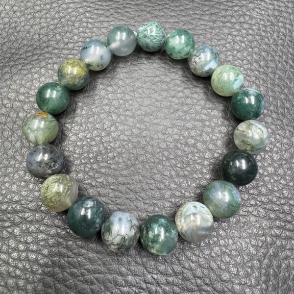 Bracelet en Agate Mousse "perles 10 mm" – Image 3