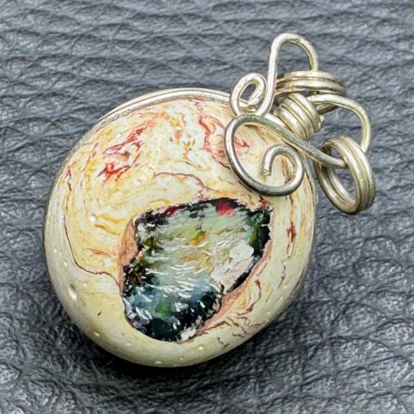 Pendentif en Opale de Feu du Mexique (réf pom14) – Image 2