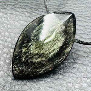 Pendentif en Obsidienne Dorée