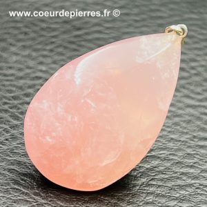 Pendentif en quartz rose du Brésil (réf qro1)
