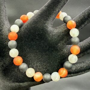 Bracelet en Labradorite Onyx et Cornaline "Dépolie"
