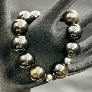 Bracelet en Obsidienne Dorée