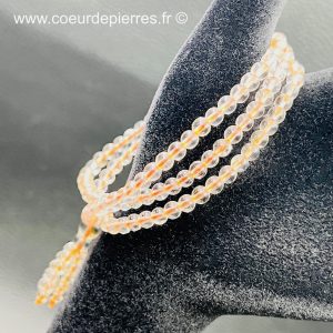 Bracelet en citrine convertible collier « 3 rangs 4mm »