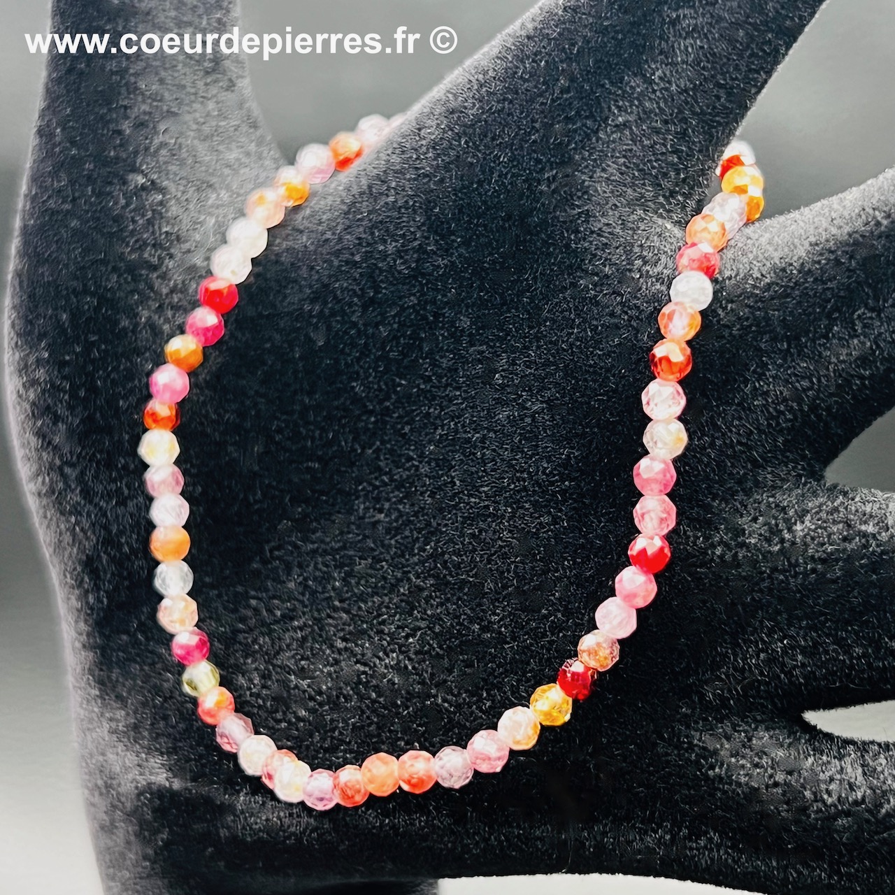 Bracelet en spinelle multicolore du Brésil “perles 3mm facettées”