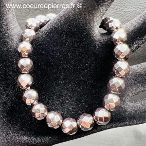Bracelet en hématite « perles de 8 mm » facettées