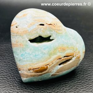 Aragonite bleue du Pakistan « coeur » (réf ago29)