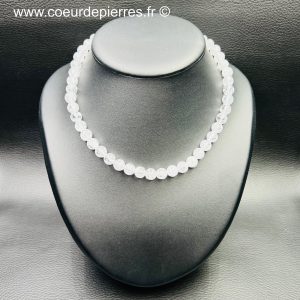 Collier de perles en cristal de roche « craquelé » (réf crcc8)