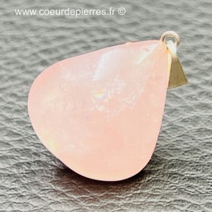 Pendentif quartz rose de Madagascar (réf qro20)