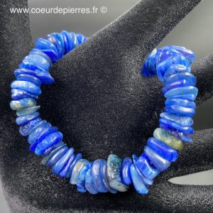 Bracelet en cyanite bleue du Brésil perles plates “qualité extra”