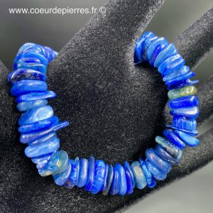 Bracelet en cyanite bleue du Brésil perles plates « qualité extra »