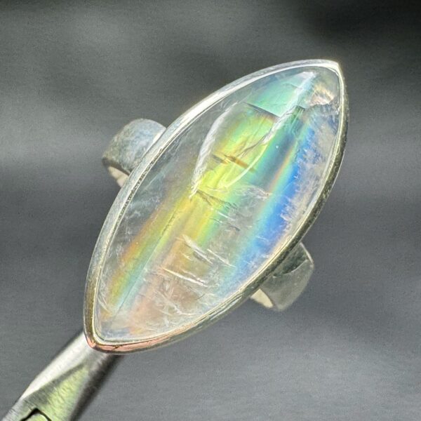 Bague en Péristerite "Pierre de Lune Arc en Ciel" (réf blb3) – Image 2