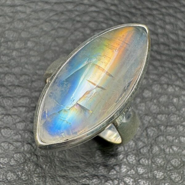 Bague en Péristerite "Pierre de Lune Arc en Ciel" (réf blb3) – Image 4