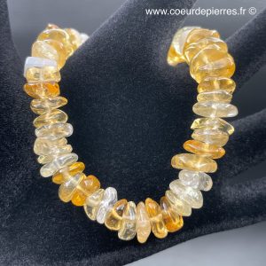 Bracelet en citrine de Madagascar « perles ovales »