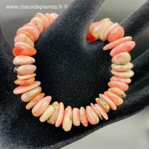 Bracelet en Rhodochrosite du Pérou “perles plate”