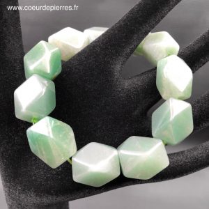 Bracelet pierres facettés en aventurine verte (réf bpa1)