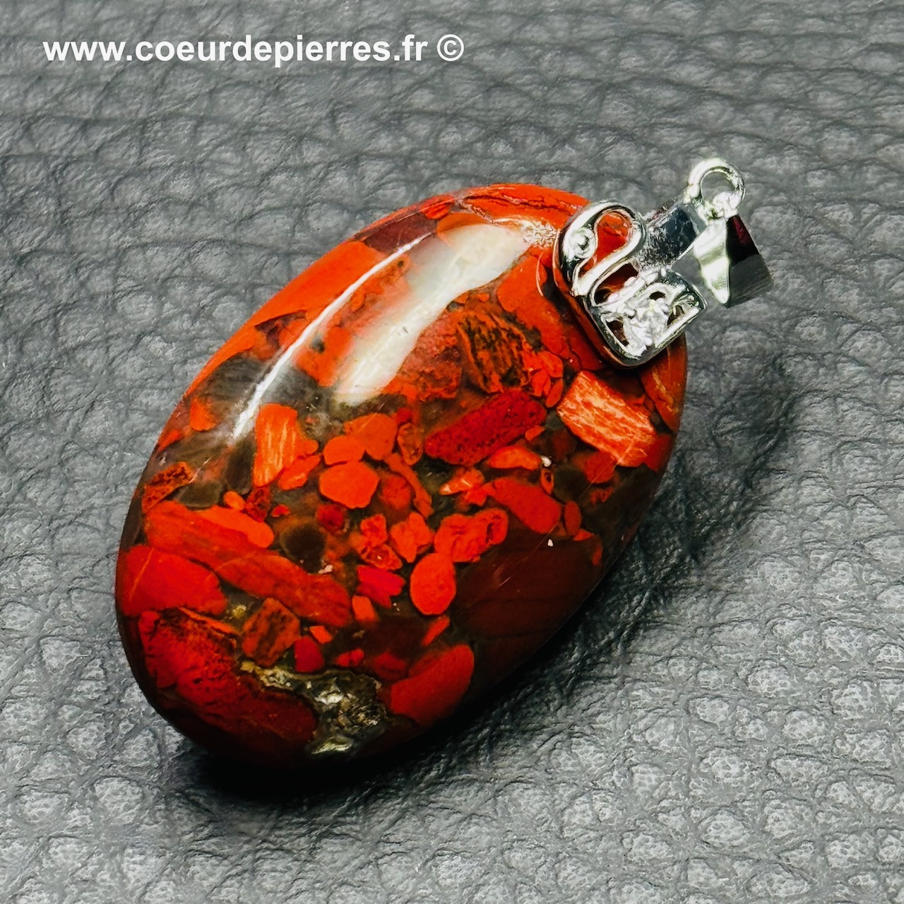 Anneau Acier Chirurgical Avec Boule Jaspe Bréchique - Bijou Piercing - Pierre Naturelle Ancrage Et Résilience