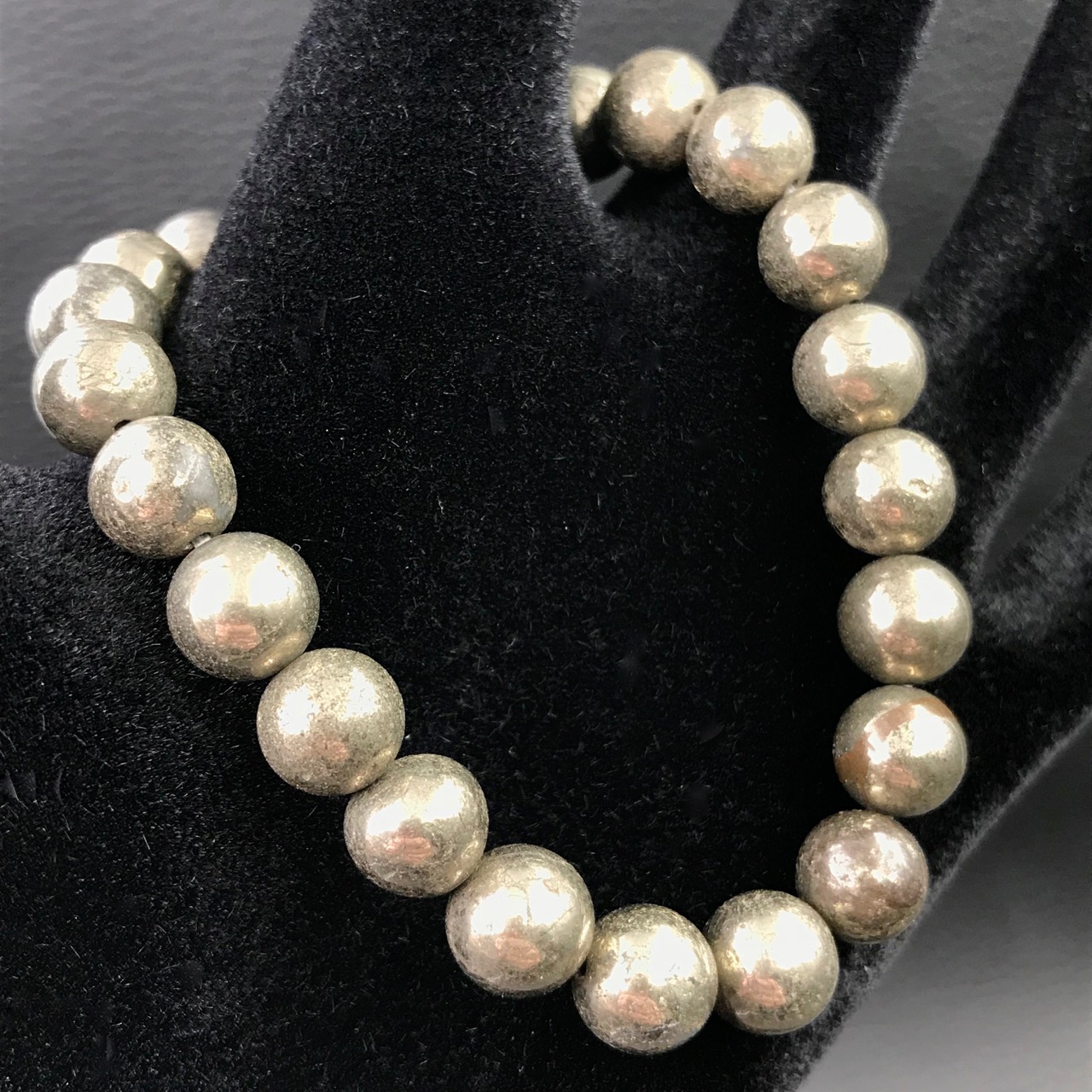 Bracelet en pyrite du Pérou “perles de 8mm”