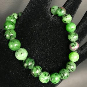 Bracelet en rubis zoïzite de Tanzanie  perles de 8mm