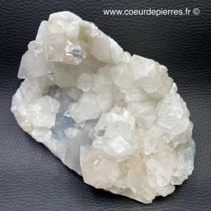 Geode de Calcedoine avec apophyllite d’Inde de 0,842kg (réf apo7)