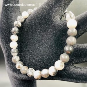Bracelet en jaspe zèbre de Madagascar perles de 6mm