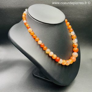 Collier perles en cornaline (réf coco1)