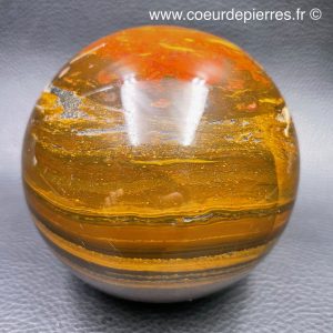 Sphère en bois pétrifié de Madagascar 0,887kg (réf sbf7)