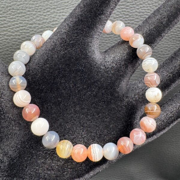 Bracelet en agate multicolores naturelle "perles 6mm" – Image 2