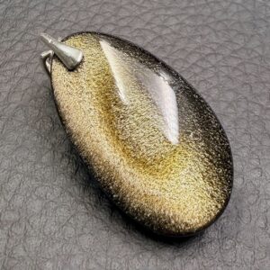 Pendentif en Obsidienne Dorée