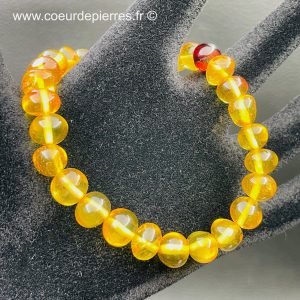 Bracelet ambre jaune de la mer Baltique “perles de 8mm” (réf bab3)