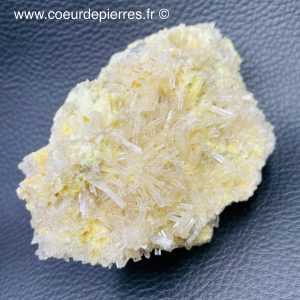 Soufre cristallisé avec cristaux de Célestine de Lubin, Pologne (réf sou9)