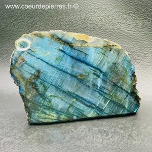 Labradorite 1,501kg bloc une face polie (réf plb27)