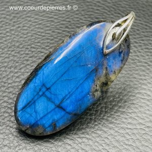 Pendentif labradorite bleu abyssal “grand modèle”(réf lba16)
