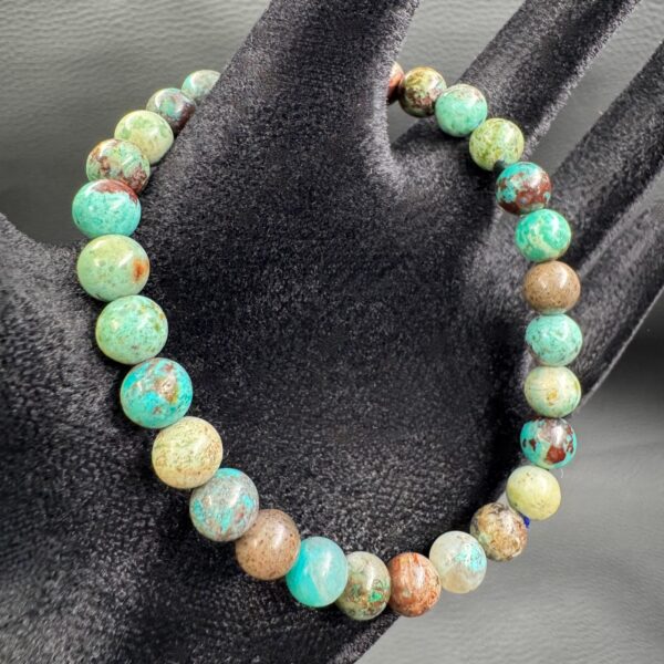 Bracelet en chrysocolle du Pérou "perles 6mm" – Image 2