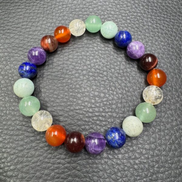 Bracelet 7 Chakras "perles 10mm" (réf b7c8) – Image 3