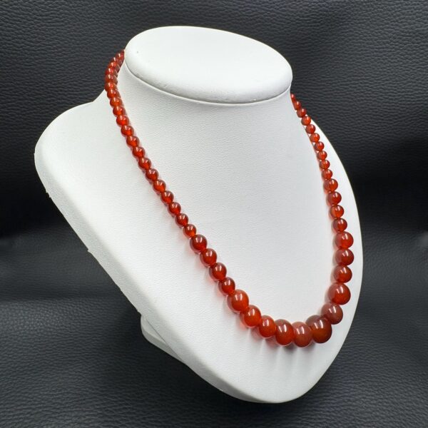 Collier en cornaline "perles 12mm" (réf coco1) – Image 2