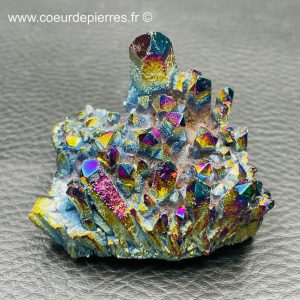 Druse de quartz titane « bombardé » (ref qt10)