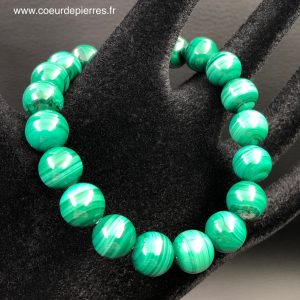 Bracelet en malachite du Congo “perles de 10mm”