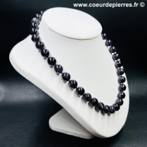 Collier en améthyste d’Uruguay “perles 1,2 cm” (ref cpfa2)