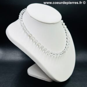 Collier cristal de roche du Brésil “perles 8mm”