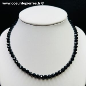 Collier tourmaline noire du Brésil “perles 6mm facettées”