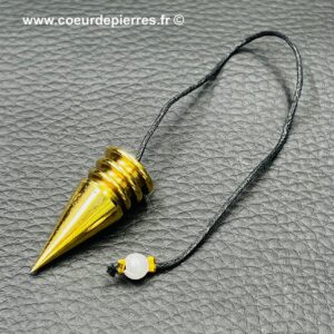 Pendule cône en métal doré (réf pm22)