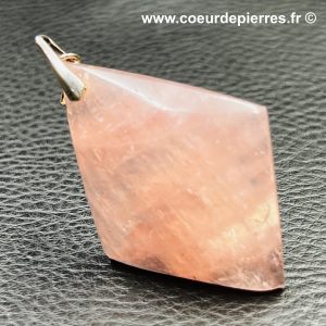 Pendentif en quartz rose de Madagascar (réf qro7)