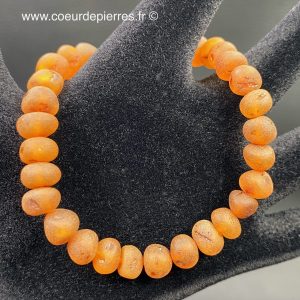 Bracelet ambre dépoli de la mer Baltique “perles de 7mm” (réf bab13)