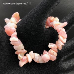 Bracelet chips en opale rose Péruvienne “Cordillère des Andes”